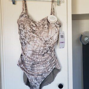 Brown and Cream with Rhinestones Contour by Reef Size 14 Bra 38C